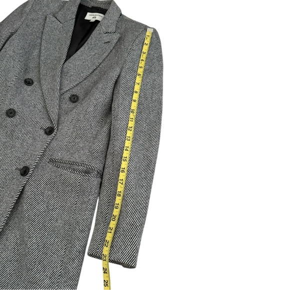 Carine Roitfeld x Uniqlo Houndstooth Gray Black Coat Long Button Up Size XS Wool - Picture 5 of 7